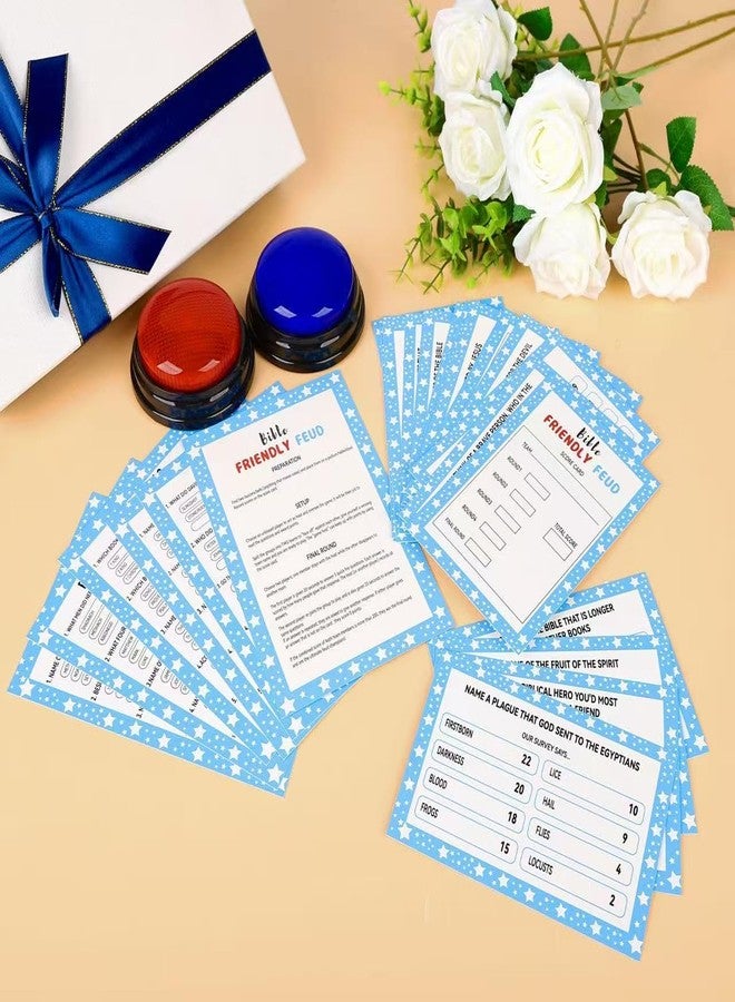 2 MULE TEAM Christian Bible Friendly Feud Game with 2 Answer Buzzers, Family Feud Games Card Game Night Church Group Fun Trivia Quiz for Party Office Class Team Building - Image 2